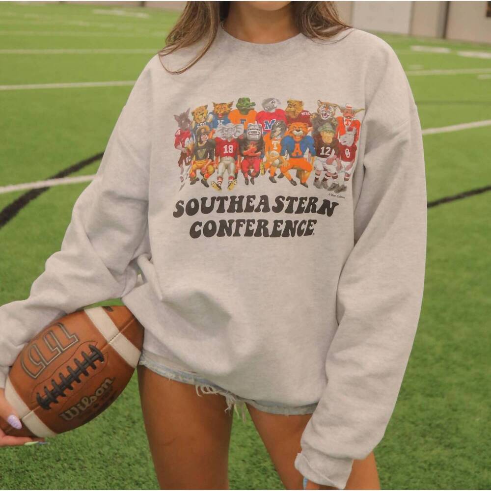 NEW CHARLIE SOUTHERN sec graphic sweatshirt in white - Picture 2 of 4